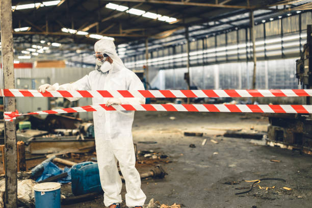 Professional Biohazard Cleanup technician working in Fallston, MD